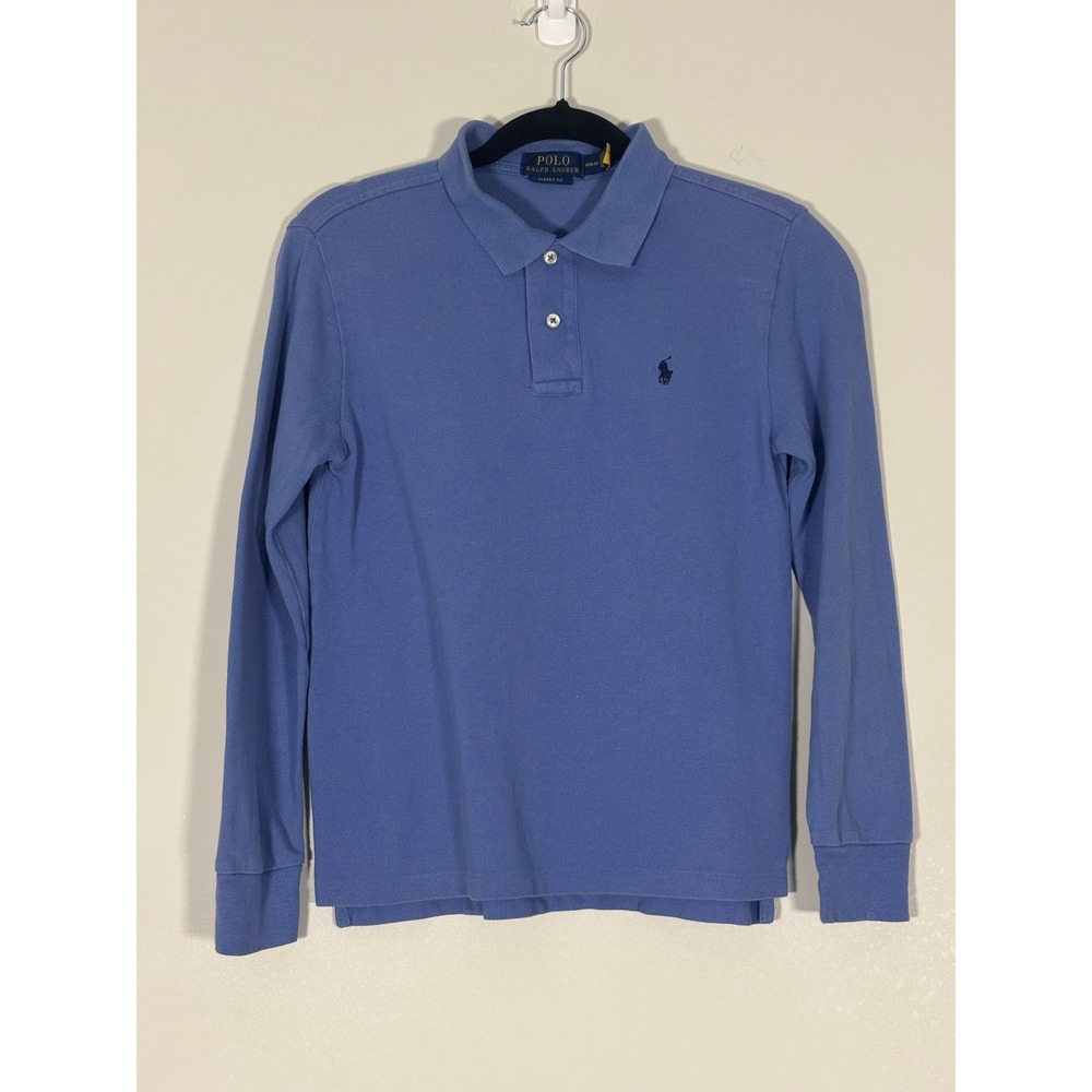 Polo Ralph Lauren Kids Blue Long Sleeve Polo Shirt Classic Fit Size M 10-12